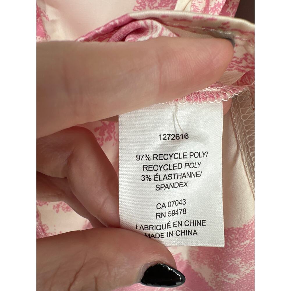 Cupcakes Cashmere Top Women XS Pink Floral Satin French Toile Cottagecore Button - Picture 4 of 7